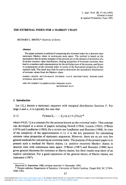 THE EXTREMAL INDEX FOR A MARKOV CHAIN 1. Introduction Let