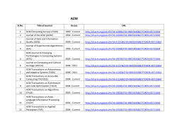 Sl.No. Title of Journal Access URL 1 ACM Computing Surveys