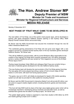 Next phase of `Fruit Ninja` game to be developed in Sydney
