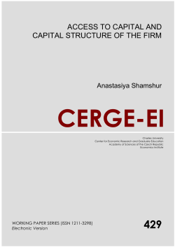 access to capital and capital structure of the firm - cerge-ei