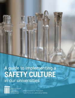 A Guide to Implementing a Safety Culture in Our Universities