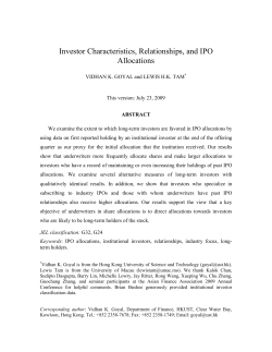Investor Characteristics, Relationships, and IPO Allocations