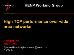 The HENP Internet2 WG