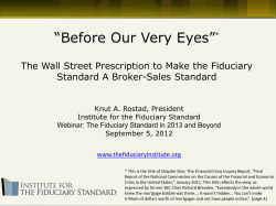 Rostad`s Presentation - The Institute for the Fiduciary Standard
