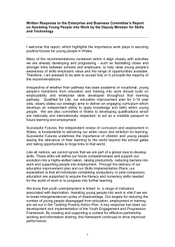 1 Written Response to the Enterprise and Business Committee`s