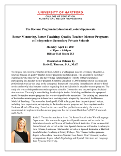 Quality Teacher-Mentor Programs at Independent