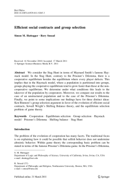 Efficient social contracts and group selection