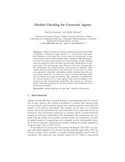 Module Checking for Uncertain Agents