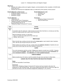 Lesson 1-9 - Multiplying Positive and Negative Integers