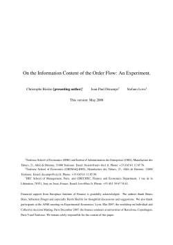 On the Information Content of the Order Flow: An Experiment.