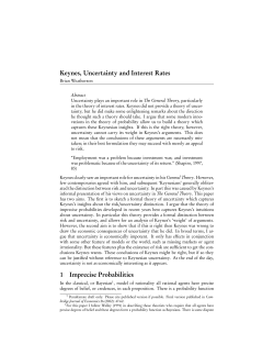 Keynes, Uncertainty and Interest Rates 1