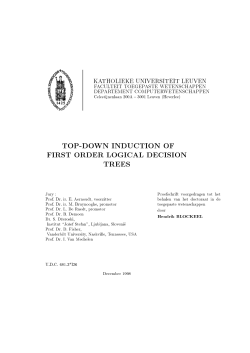 top-down induction of first order logical decision trees