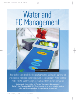 How to fine tune the irrigation strategy during spring and