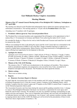 EMHUA Meeting Minutes