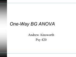 One-Way BG ANOVA