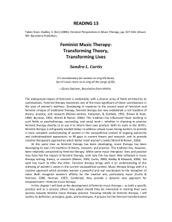 READING 13 Feminist Music Therapy: Transforming Theory