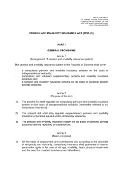 PENSION AND INVALIDITY INSURANCE ACT (ZPIZ