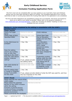 Inclusion funding application form