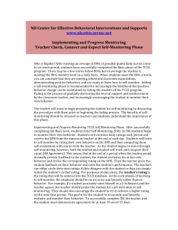 Implementing and Progress Monitoring TCCE Self