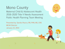 Mono County MCAH Needs Assessment Meeting