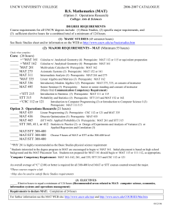 B.S. Mathematics (MAT)