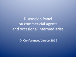 Discussion Panel od commericial agents and occasional