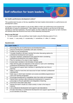 Self-reflection for team leaders