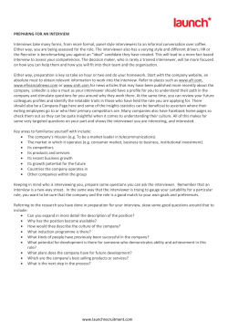 Interview Briefing Guide for Candidates