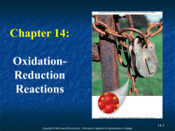 Chapter 14 Topics: What Is an Oxidation