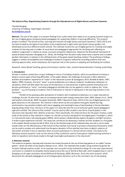 The School at Play: Repositioning Students through the Educational
