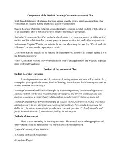 Components of the Student Learning Outcomes Assessment Plan