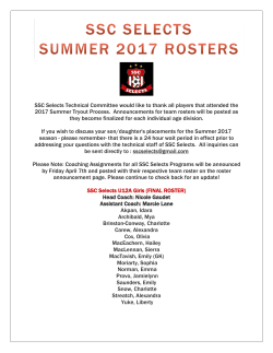 SSC Selects Technical Committee would like to thank all players