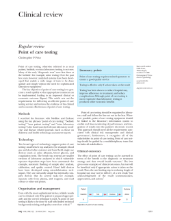 Point of care testing