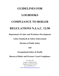 Guidelines for Logbooks - Compliance to Boiler Regulations