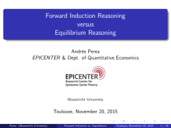Forward Induction Reasoning versus Equilibrium