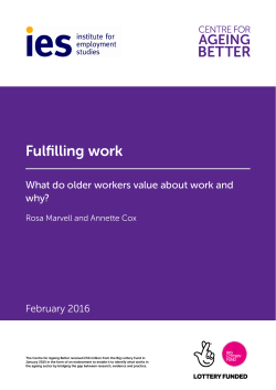 Fulfilling work - Ambition for Ageing