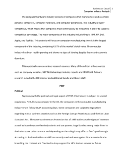 Computer Industry Analysis