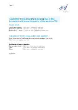 Assessment relevance of project proposal in HTSM or ICT roadmap(s)