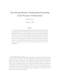 The Decentralization of Information Processing in the