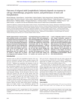 Outcome of relapsed adult lymphoblastic leukemia depends on