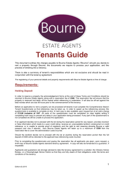 Tenants Guide - Bourne Estate Agents