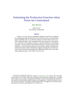 Estimating the Production Function when Firms Are Constrained