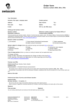 Order Form Business Numbers