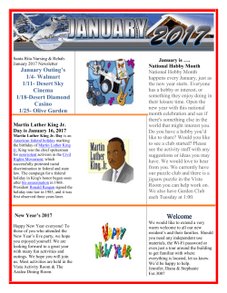 January - Santa Rita Nursing and Rehabilitation Center