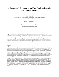 A Landman`s Perspective on Free Gas Provisions in Oil and Gas