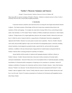 Noether`s Theorem - Southern Nazarene University