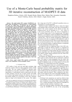 Use of a Monte-Carlo based probability matrix for 3D iterative