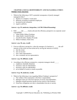 Social Responsibility and Managerial Ethics