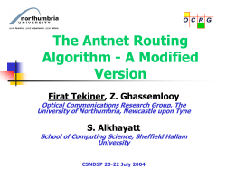 The Antnet Routing Algorithm