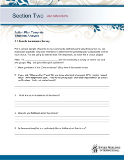 Chapter Two: PLAN - Sweet Adelines International